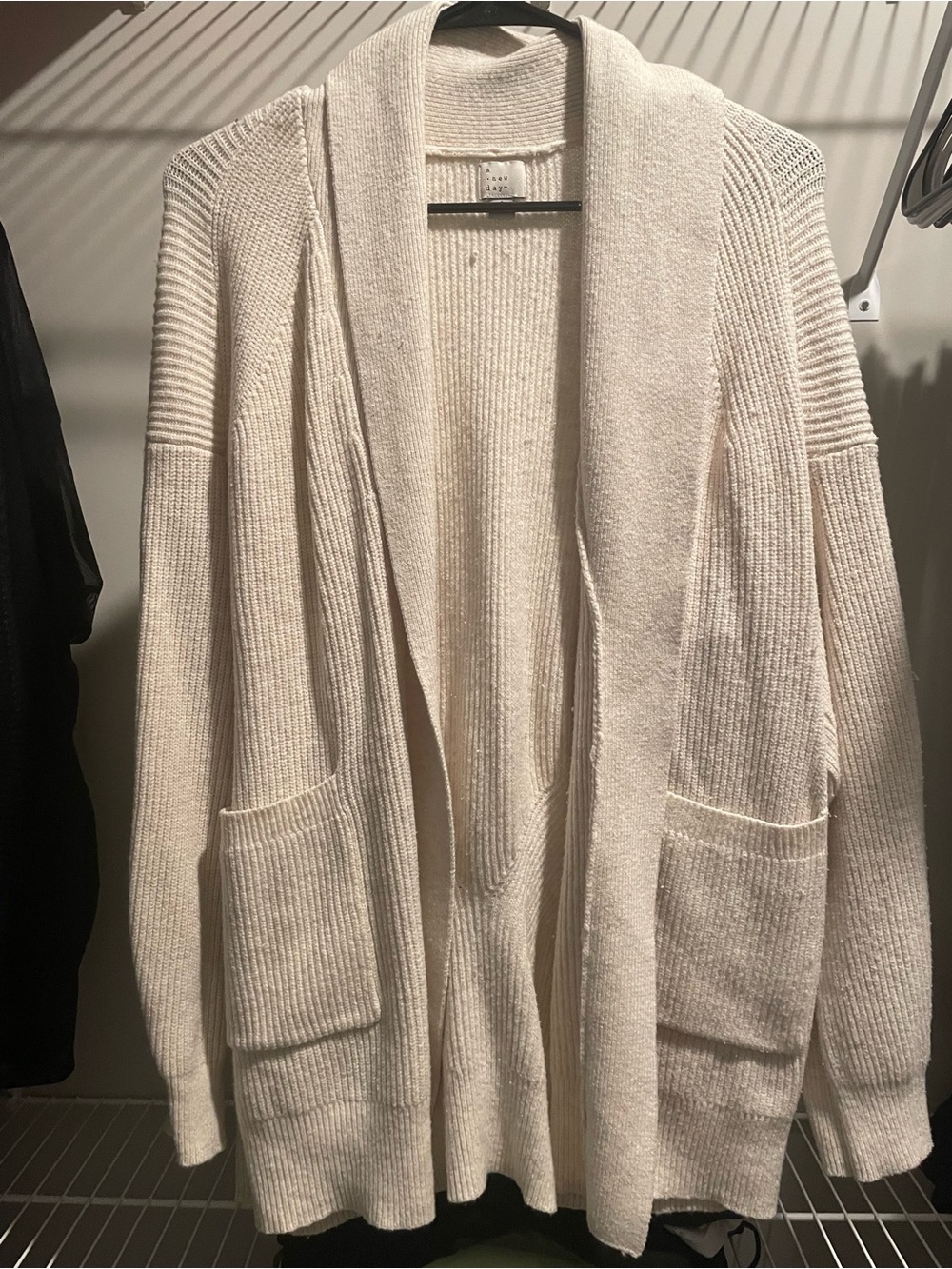 a new day Cream Open-Front Shawl Collar Cardigan